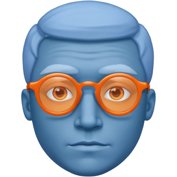 blue skinned orange glassed man emoji