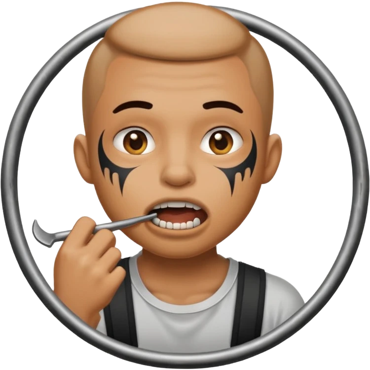 Gnawing at the iron bars of my enclosure as a circle emoji as an emoji  emoji