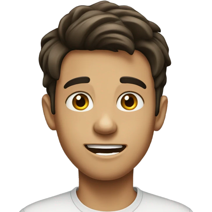 Brunette boy meme on plain background emoji