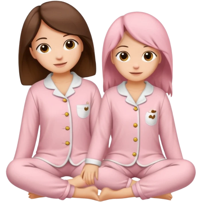 Brown and soft pink cozy two pieces pijama just the pijama emoji