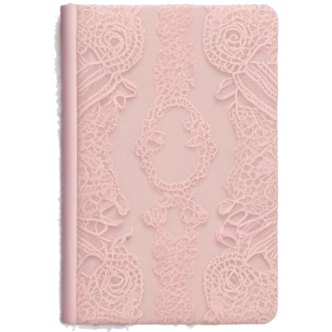 pastel pale pink lace journal  emoji