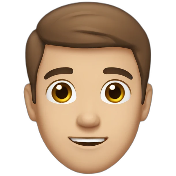 guy with short brown hair, big brown eyes and eyebrows and blu hoodie emoji