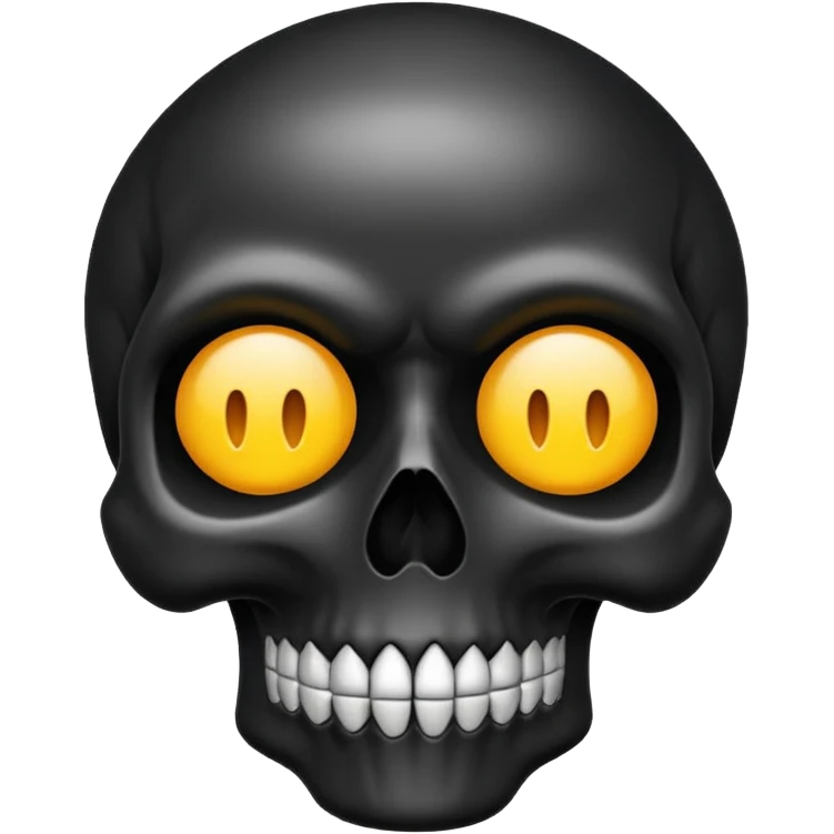 caution skull, black color emoji