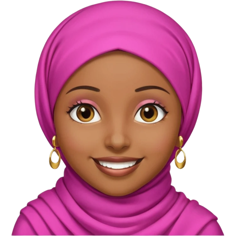 Brownskin black girl with pink hijab  emoji