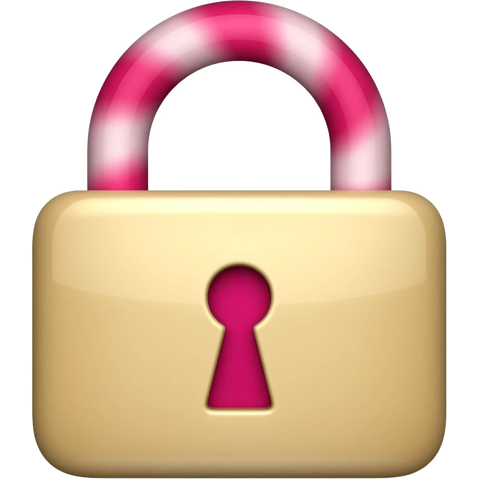 lock icon, beige with pink detail emoji