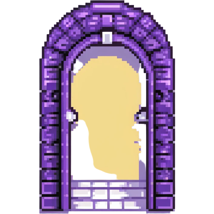 purple portal with black frames, Minecraft style emoji
