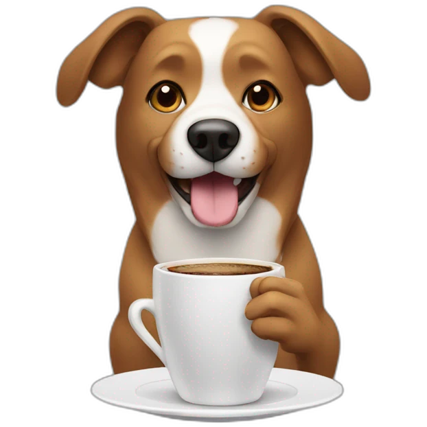 dog drinking coffee emoji