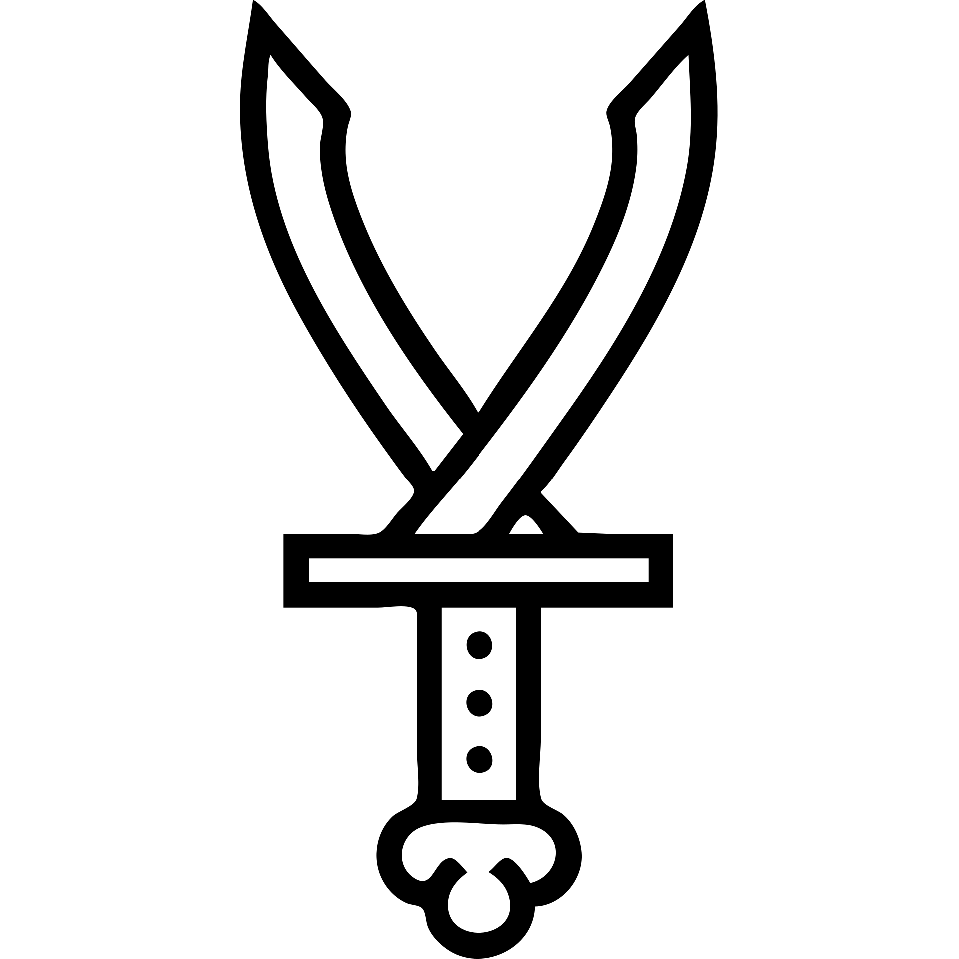 stylized icon of Zulfiqar, the legendary bifurcated sword with a split tip and decorative handle, simple bold silhouette emoji