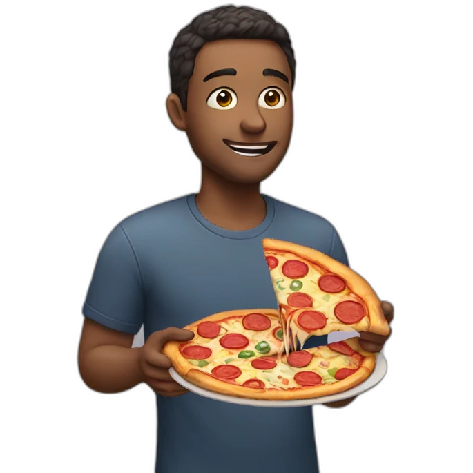 Man eating pizza  emoji