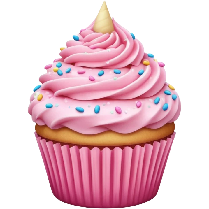 Cupcake with pink icing emoji