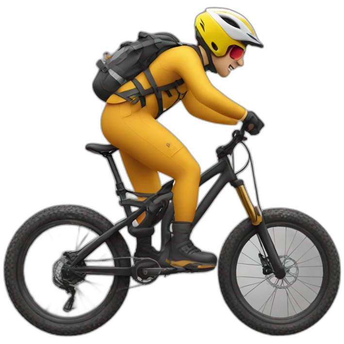 Un roux sur un vtt de descente emoji