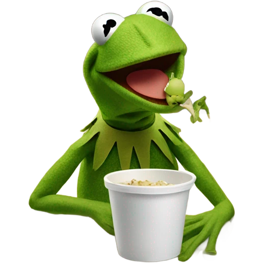 Kermit the frog eating Kermit the frog. emoji