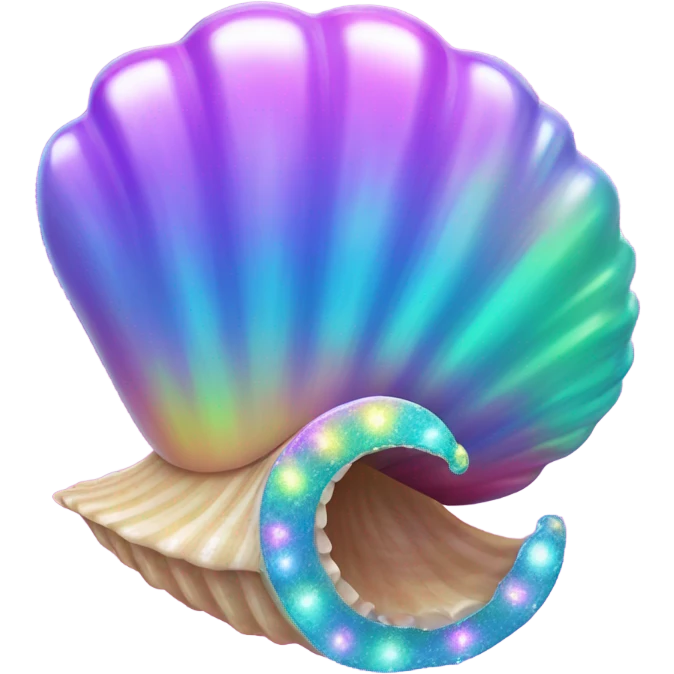 Lisa Frank sparkle sea shell emoji