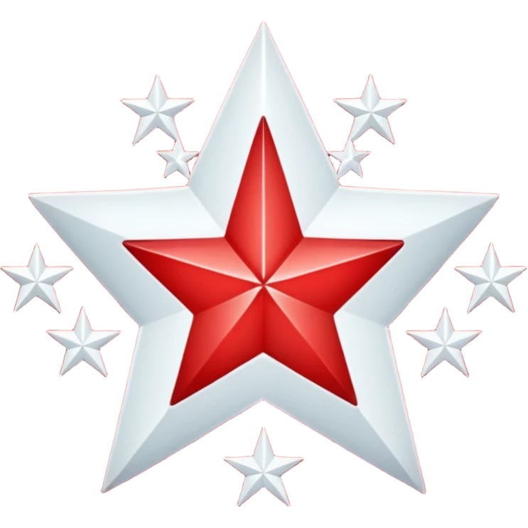 red 5 stars crest emoji
