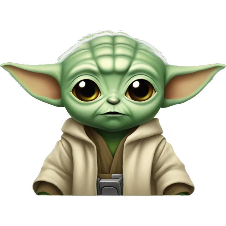 Baby Yoda nerd face emoji