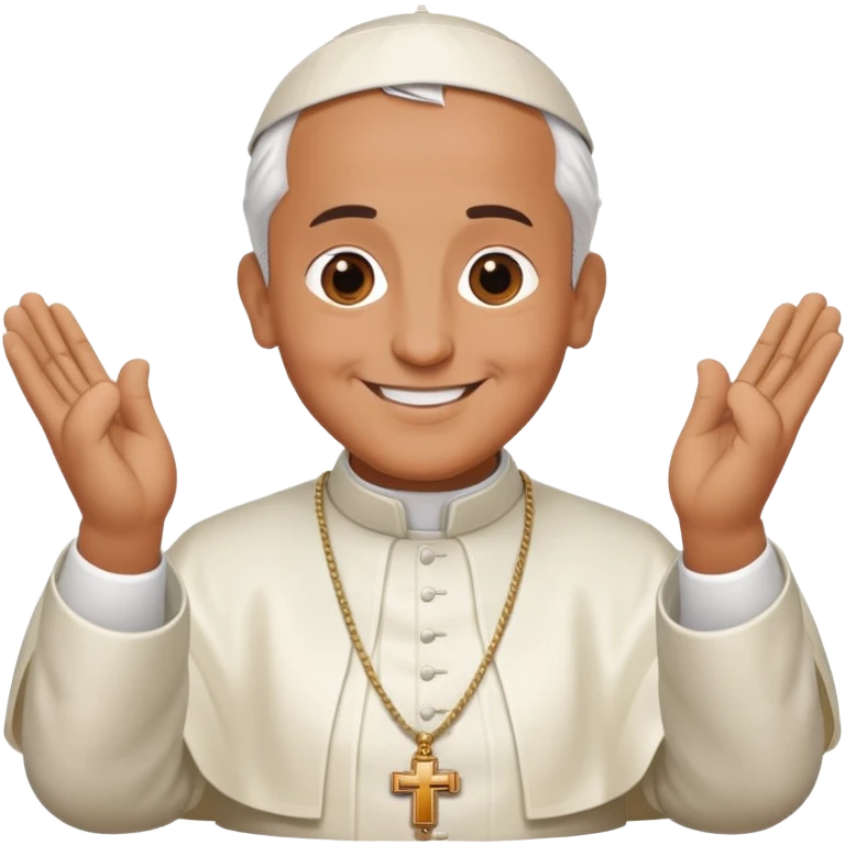 pope smiling, laying hands emoji