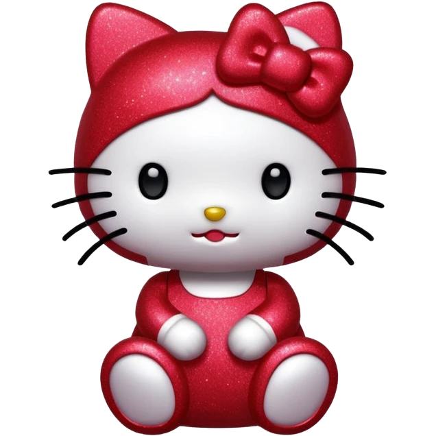 red glitter hello kitty emoji