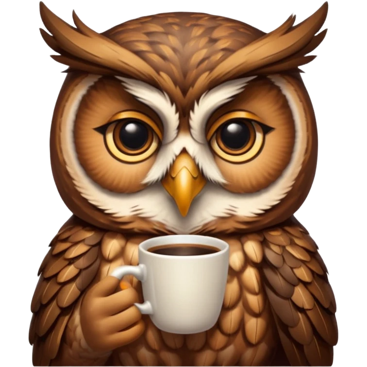 kahve içen baykuş emoji