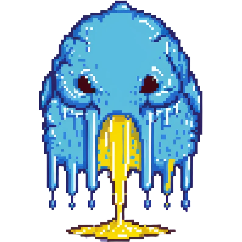 blue slime monster dripping goo emoji