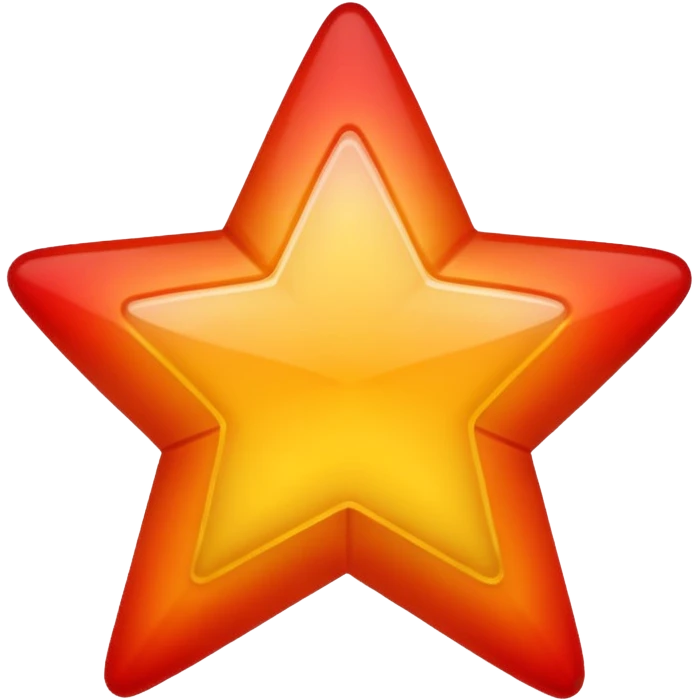 Greadiant colour oreange to yellow ball inside the red star emoji