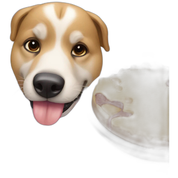 perro comiendo pastel emoji