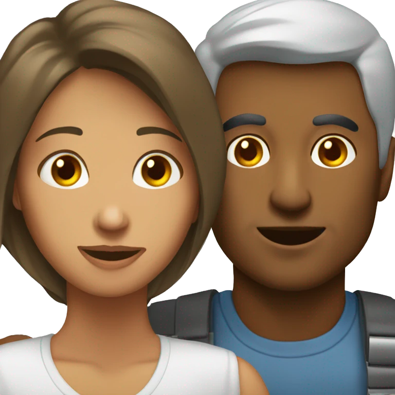 Man platonically above woman emoji