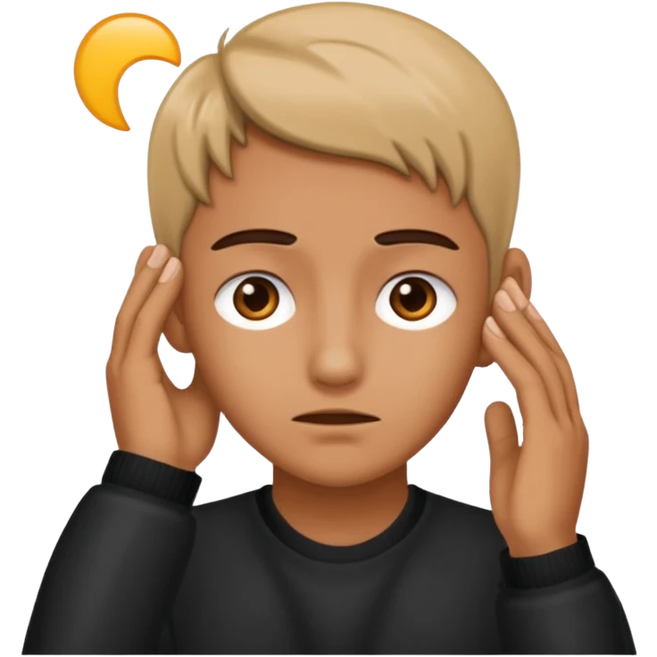 Saying sorry while holding ear emoji