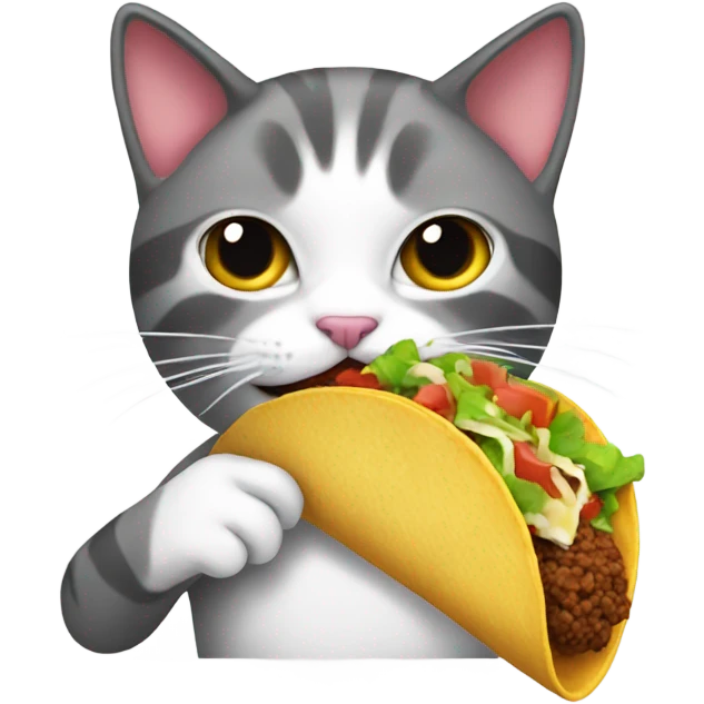 Cat eating a taco emoji
