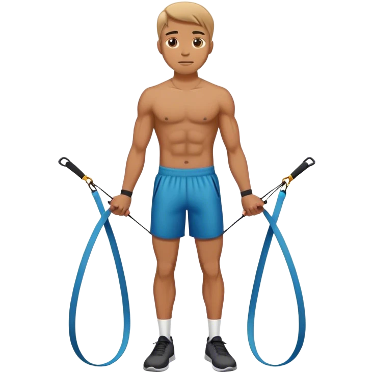 man standing on resistance band emoji