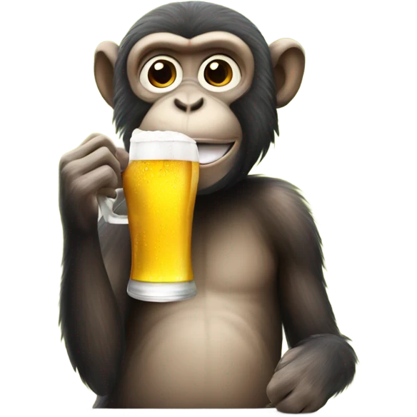 Monkey drinking beer  emoji