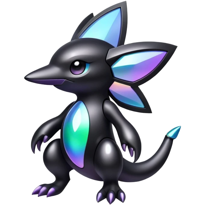 Futuristic Iridescent black dark fakemon emoji