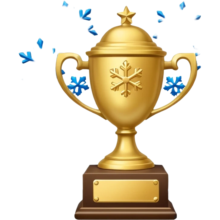 3rd runner up trophy for a winter holiday themed decorating contest emoji