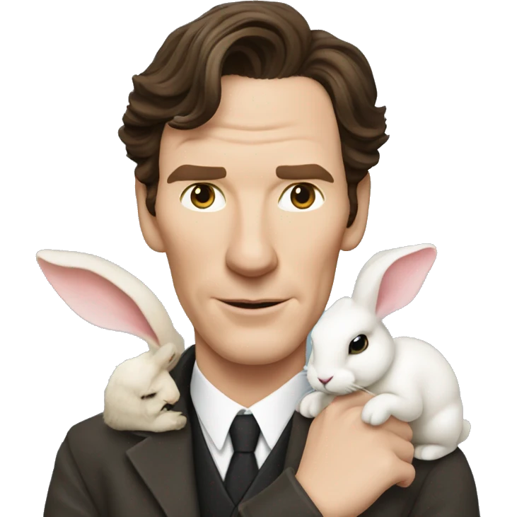 Benedict cumberbatch holding a rabbit  emoji
