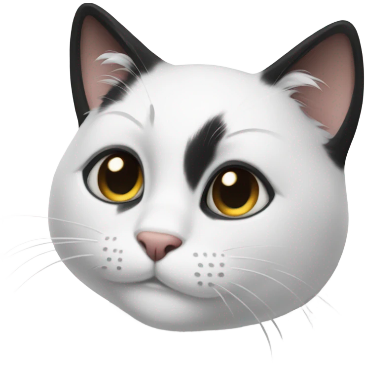 black and white cat  emoji