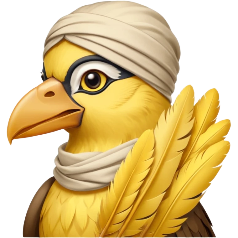 truthahnvogel with headscarf (no human) holding yellow paper emoji