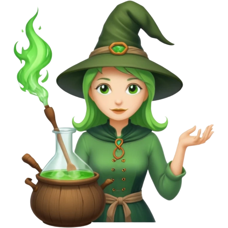 green witch cooking potion emoji