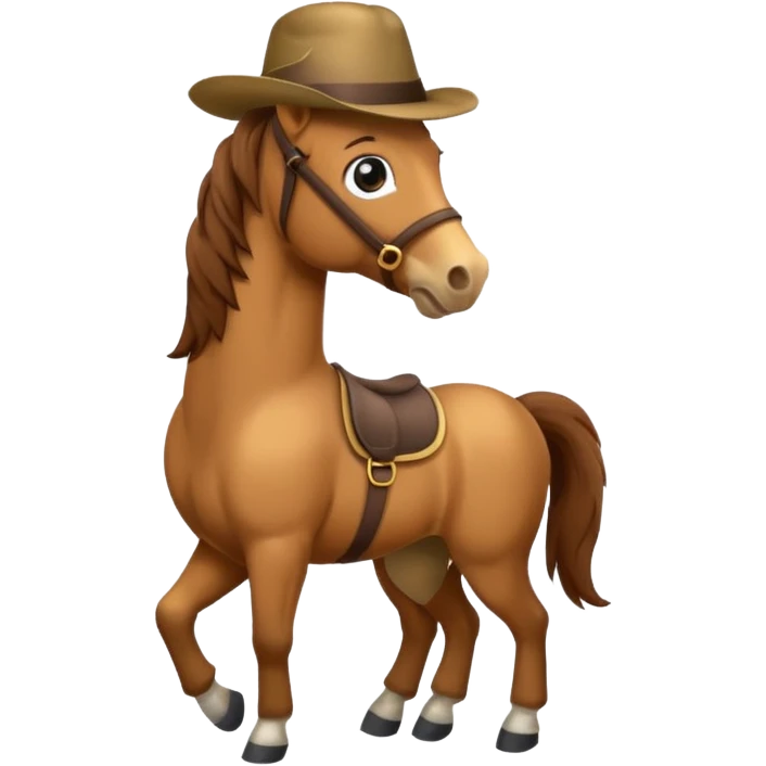 Cheval avec chapeau emoji