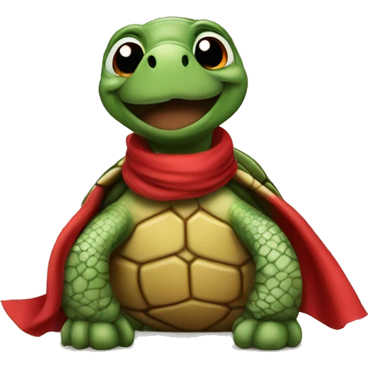 turtle wearing red scarf emoji