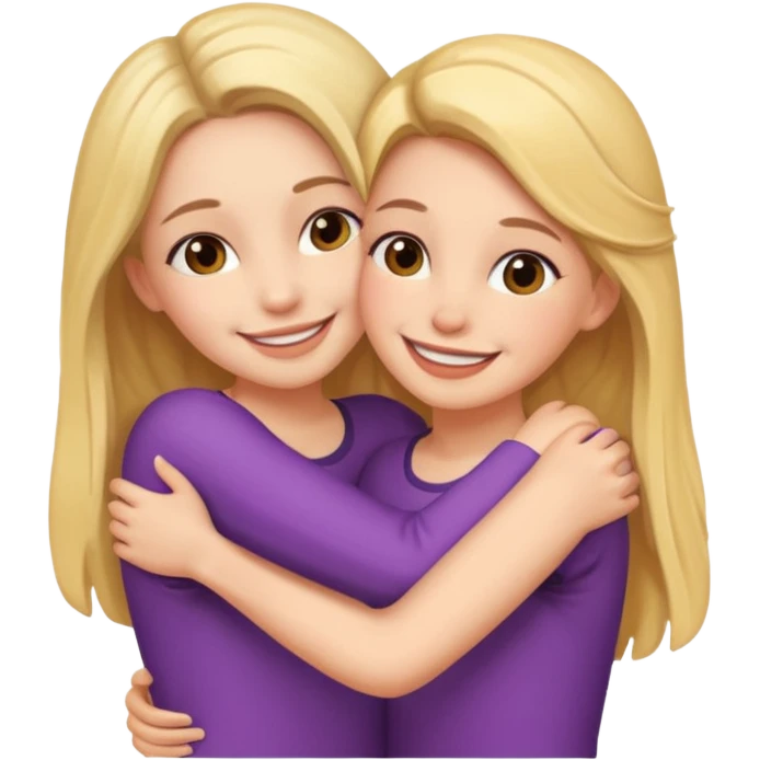 Two girl naked hug emoji
