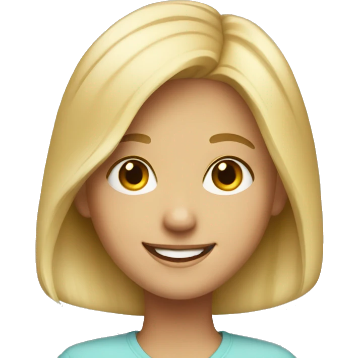 smiling blonde girl portrait emoji