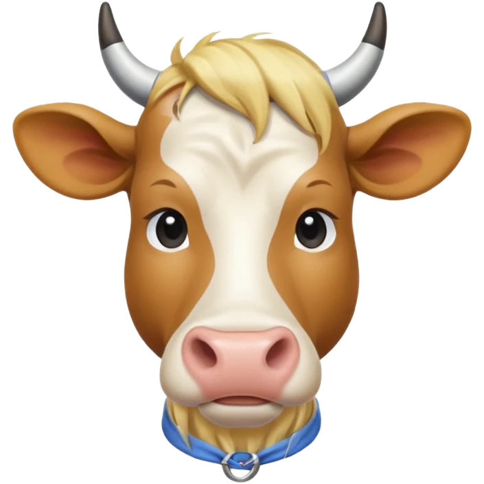 cow with long blonde hair and shirt emoji