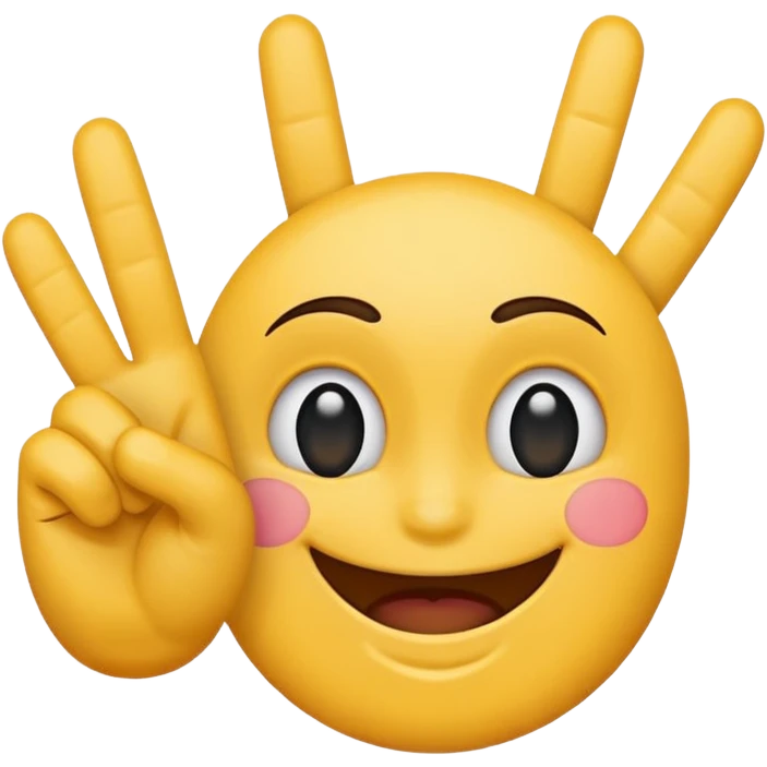 Fuck you hand sign in front of smiling face emoji
