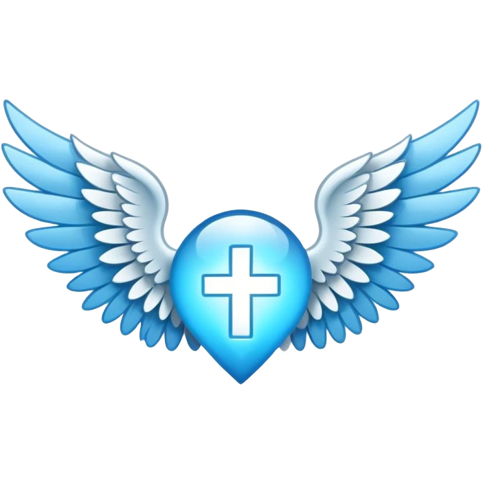 small wings emblem holy light blue emoji