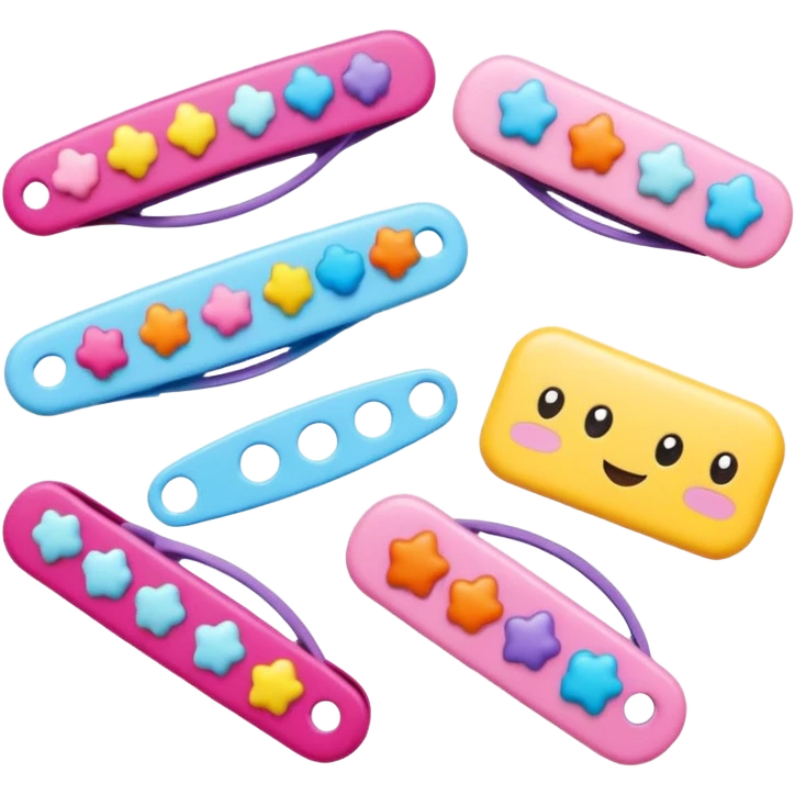 Kawaii decora hair clips emoji