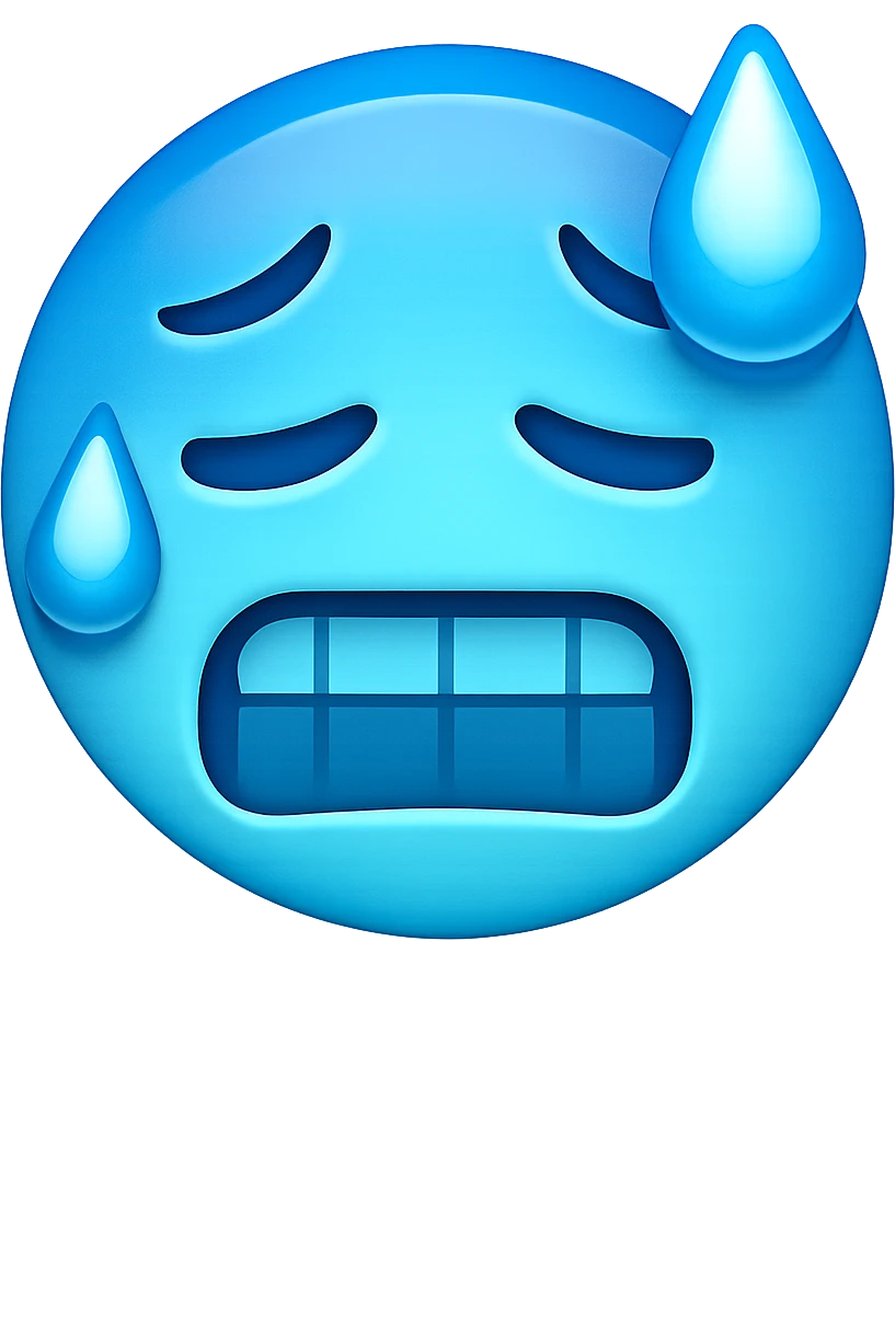 sudorazione fredda , freddo gelido emoji stile iphone emoji