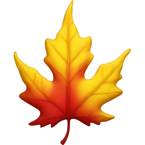 fall leaf yellow and red emoji