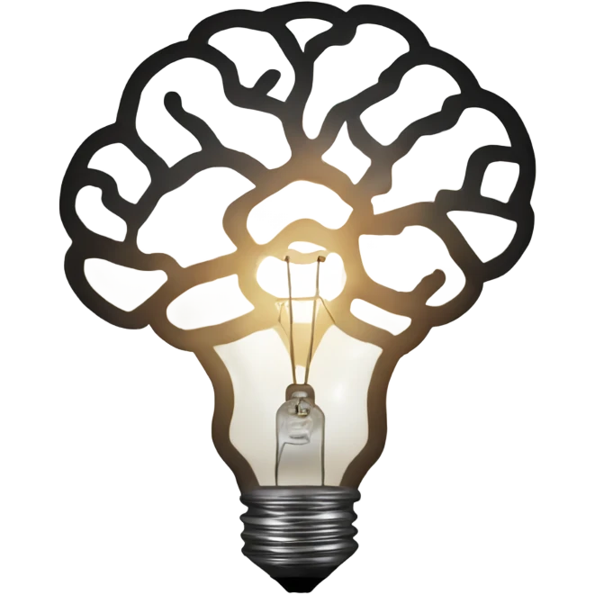 the human brain shaped idea lightbulb emoji