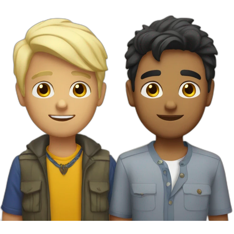 gay indian boy with his white blonde moldovan boyfriend emoji