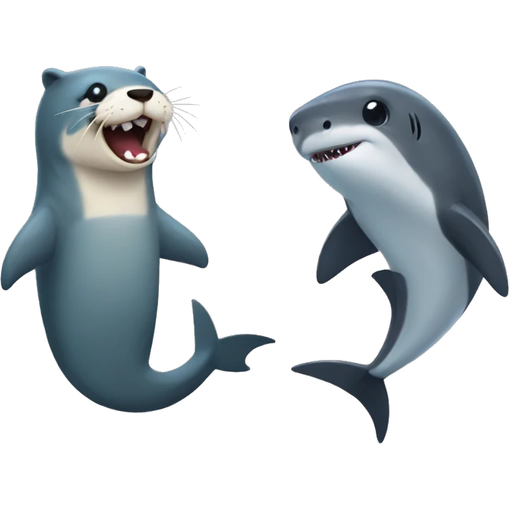 otter and shark friends emoji