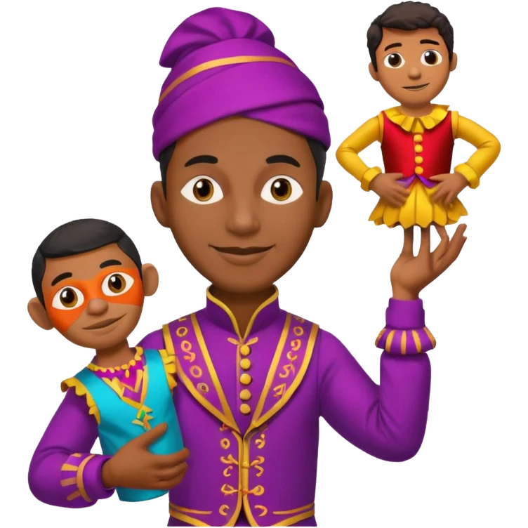 Street Puppet Performer black man emoji